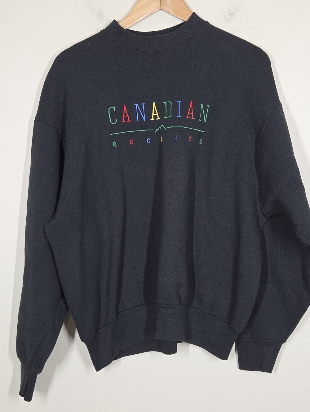 Vtg 90s Fruit Of The Loom Canadian Rockies Embroidered Sweatshirt XL Travel